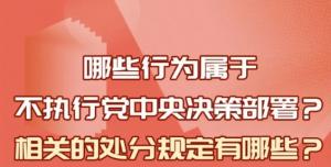 【學(xué)習在線(xiàn)】哪些行為屬于不執行黨中央決策部署？相關(guān)處分規定是什么？